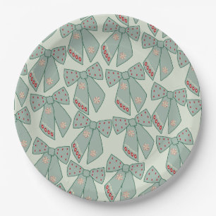 Assiettes En Carton Lignes vertes Sage