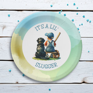 Assiettes En Carton Lil' Slugger Baby shower de baseball