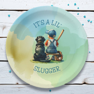 Assiettes En Carton Lil' Slugger Baby shower de baseball