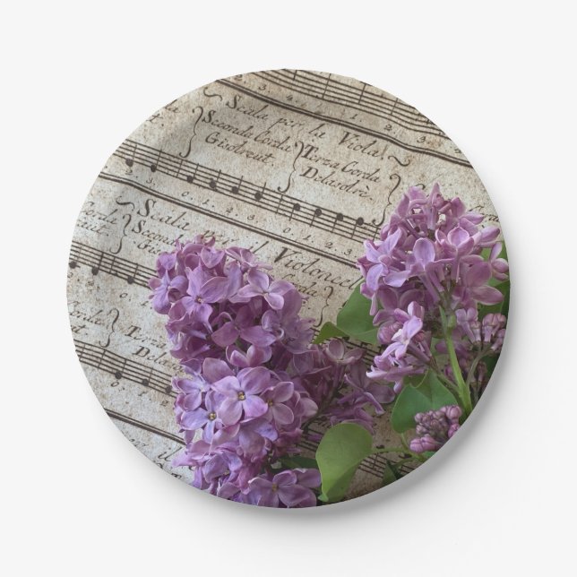 Assiettes En Carton Lilacs sur la musique ancienne (Devant)