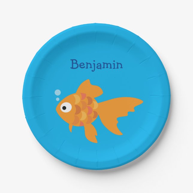 Assiettes En Carton L'Illustration de Poisson d'Or (Devant)