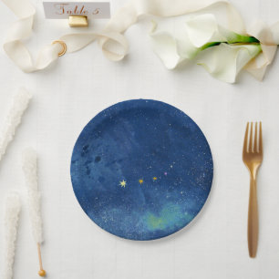 Assiettes En Carton L'illustration du ciel étoilé