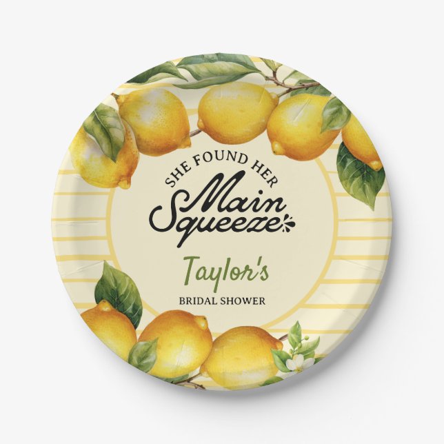 Assiettes En Carton Limonée de douche de mariée (Devant)