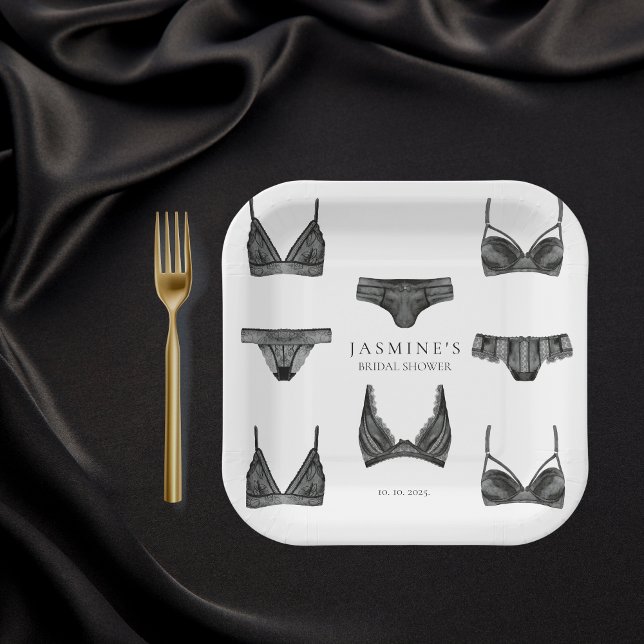 Assiettes En Carton Lingerie Fête des mariées Bachelorette Motif (Créateur téléchargé)