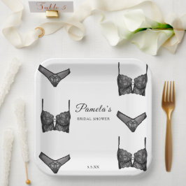 Assiettes En Carton Lingerie Fête des mariées Bachelorette Motif