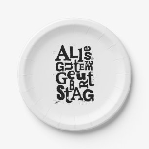 Assiettes En Carton Lino allemand "Joyeux anniversaire" Imprimer