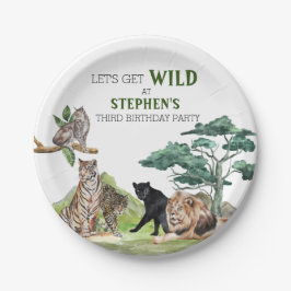Assiettes En Carton Lion Big Cats Jungle Safari Sauvage Anniversaire