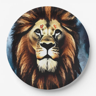 Assiettes En Carton Lion d'Afrique sauvage d'Artsy