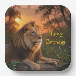 Assiettes En Carton Lion Roi Jungle