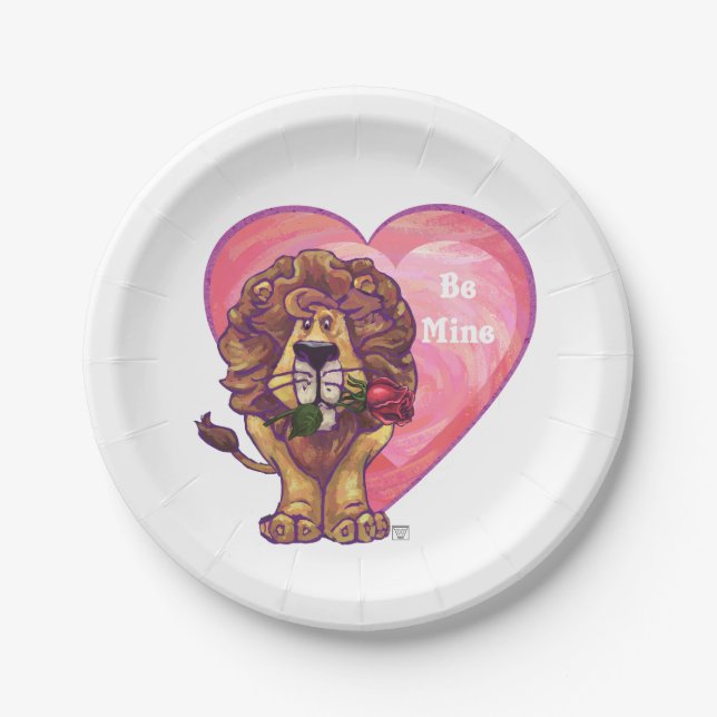 Assiettes En Carton Lion Saint Valentin (Devant)