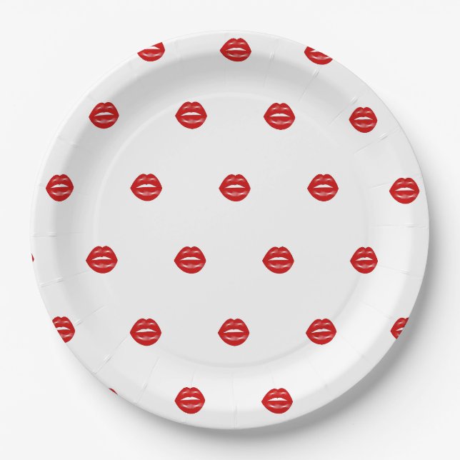 Assiettes En Carton Lips fête de bachelorette (Devant)