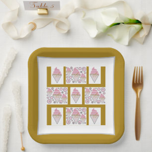 Assiettes En Carton Liqueur de Réglisse et Caramel de Glace Irrésistib