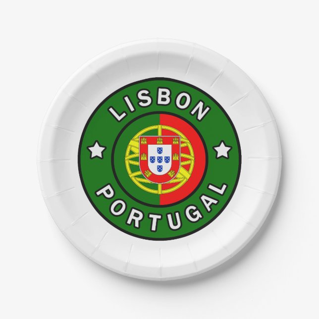 Assiettes En Carton Lisbonne Portugal (Devant)