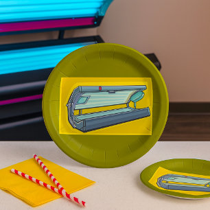 Assiettes En Carton Lit de bronzage Retro Spa