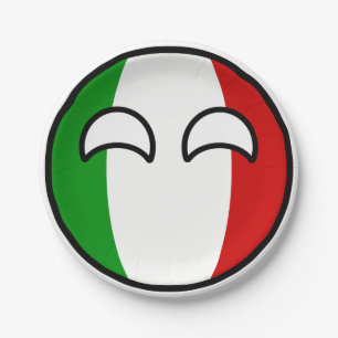 Assiettes En Carton L'Italie Geeky tendante drôle Countryball