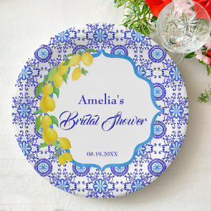 Assiettes En Carton Lits d'eau de citrons Amalfi Baby Shower