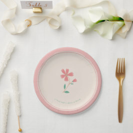 Assiettes En Carton Little Bud Floral Hand Lettering Stickers