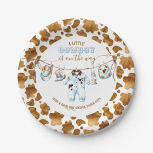 Assiettes En Carton Little Cowboy Clothesline WildWest Boy Baby shower