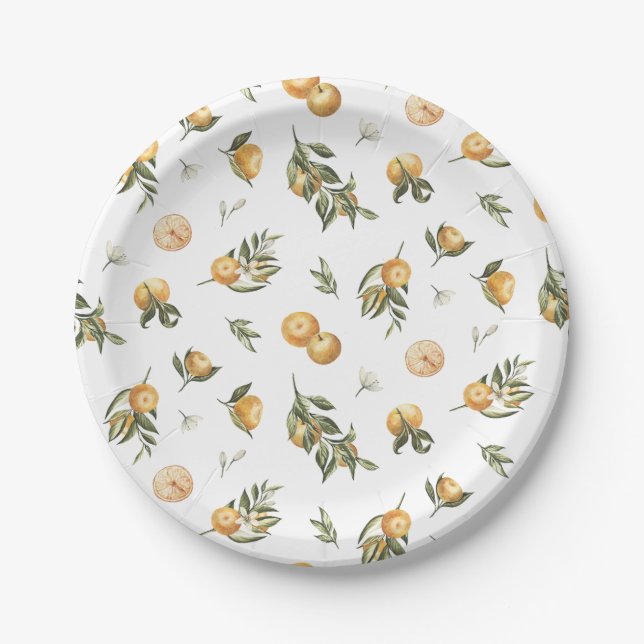 Assiettes En Carton Little Cutie Orange (Devant)