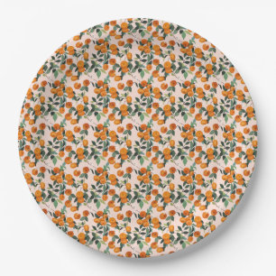 Assiettes En Carton Little Cutie Orange Citrus 1er anniversaire