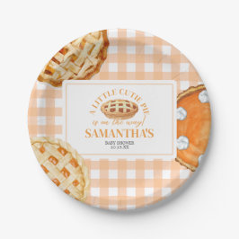 Assiettes En Carton Little Cutie Pie Gingham Baby Shower