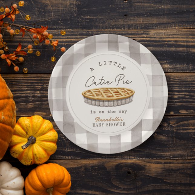 Assiettes En Carton Little Cutie Pie Thanksgiving Baby shower blanc (Créateur téléchargé)