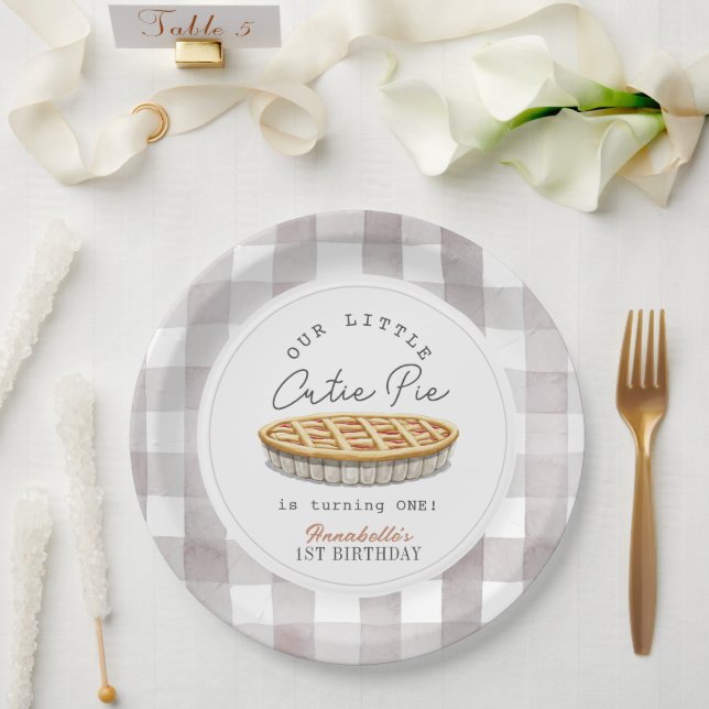 Assiettes En Carton Little Cutie Pie Thanksgiving Blanc Anniversaire (Mariage)