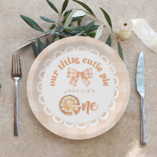 Assiettes En Carton Little cutie Pie tourne Un 1er anniversaire