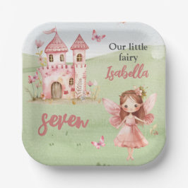 Assiettes En Carton Little Fairy Pink Castle Butterfly Any Age