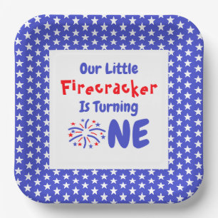 Assiettes En Carton Little Firecracker 1er anniversaire