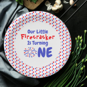Assiettes En Carton Little Firecracker 1er anniversaire