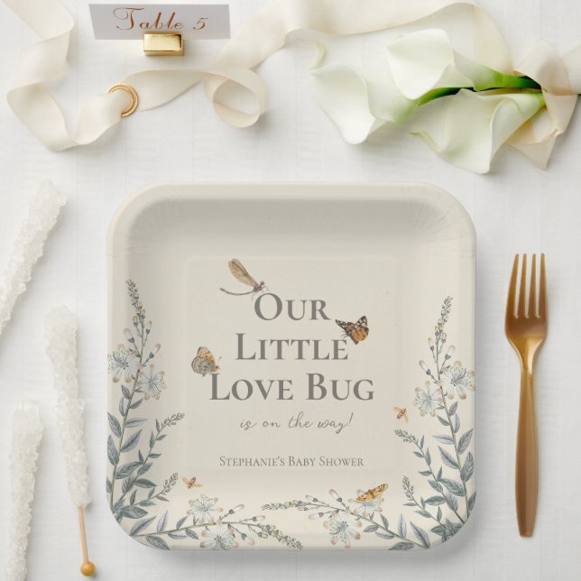 Assiettes En Carton Little Love Bug Baby shower Genre Neutre (Mariage)