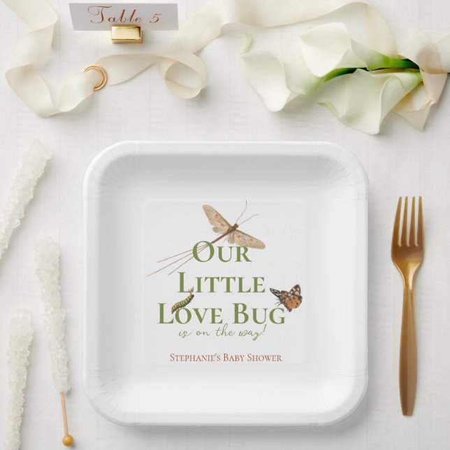 Assiettes En Carton Little Love Bug Baby shower Genre Neutre (Mariage)