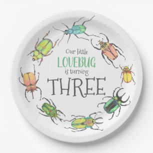 Assiettes En Carton Little Lovebug fête d'anniversaire