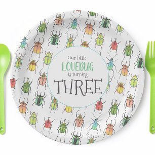 Assiettes En Carton Little Lovebug fête d'anniversaire