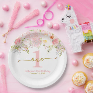Assiettes En Carton Little Miss ONEderful Rose Roses Premier anniversa