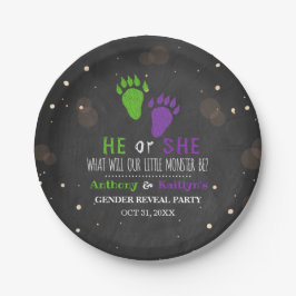 Assiettes En Carton Little Monster Halloween Genre Revela Party