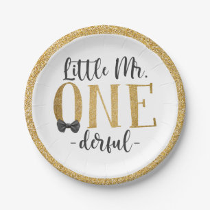 Assiettes En Carton Little Mr One Derful 1er anniversaire