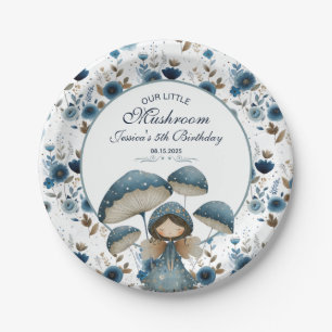 Assiettes En Carton Little Mushroom Fairy Blue Anniversaire de enfant 