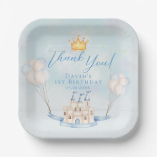 Assiettes En Carton Little Prince Fairytale Castle Crown 1er anniversa