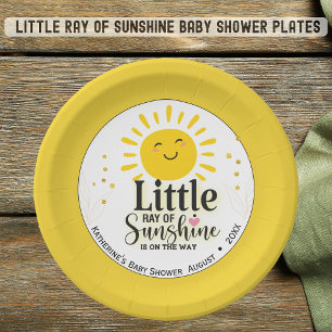 Assiettes En Carton Little Ray of Sunshine Parties scintillant Baby sh