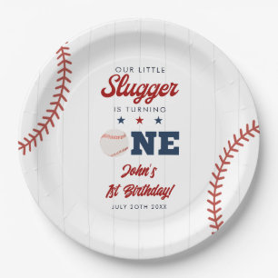 Assiettes En Carton Little Slugger Baseball 1er Anniversaire