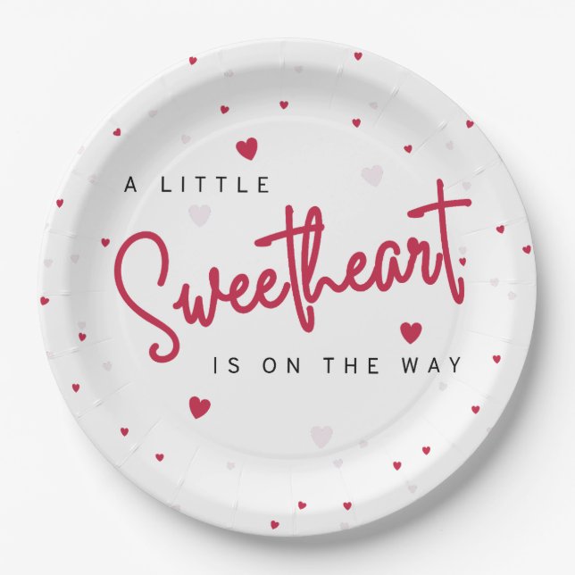 Assiettes En Carton Little Sweetheart - Saint Valentin (Devant)