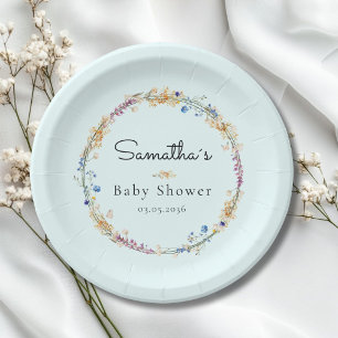 Assiettes En Carton Little Wildflower Boho Dream - Baby Shower