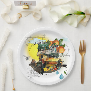 Assiettes En Carton Livraison de soleil Magic Bus
