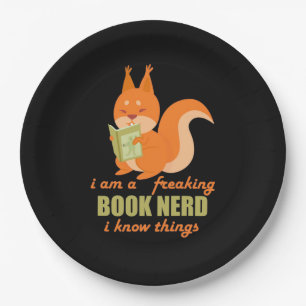 Assiettes En Carton Livre Nerd écureuil