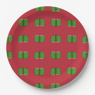 Assiettes En Carton Livre vert de dessin