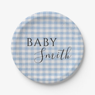 Assiettes En Carton Livres pour bébé Q Baby shower Barbecue Boy Blue