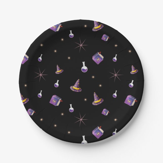 Assiettes En Carton Livres Spellbound Sorcières Casquette Blac (Devant)