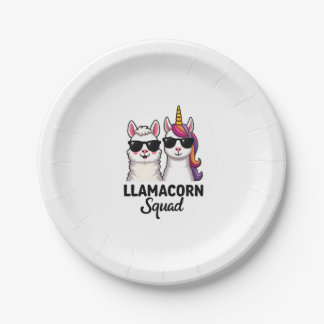 Assiettes En Carton Llamacorn Squad Drôle de Licorne Llama Squad Noël